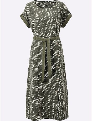 Robe Imprimée Pur Lin - Taille Standard - Helline