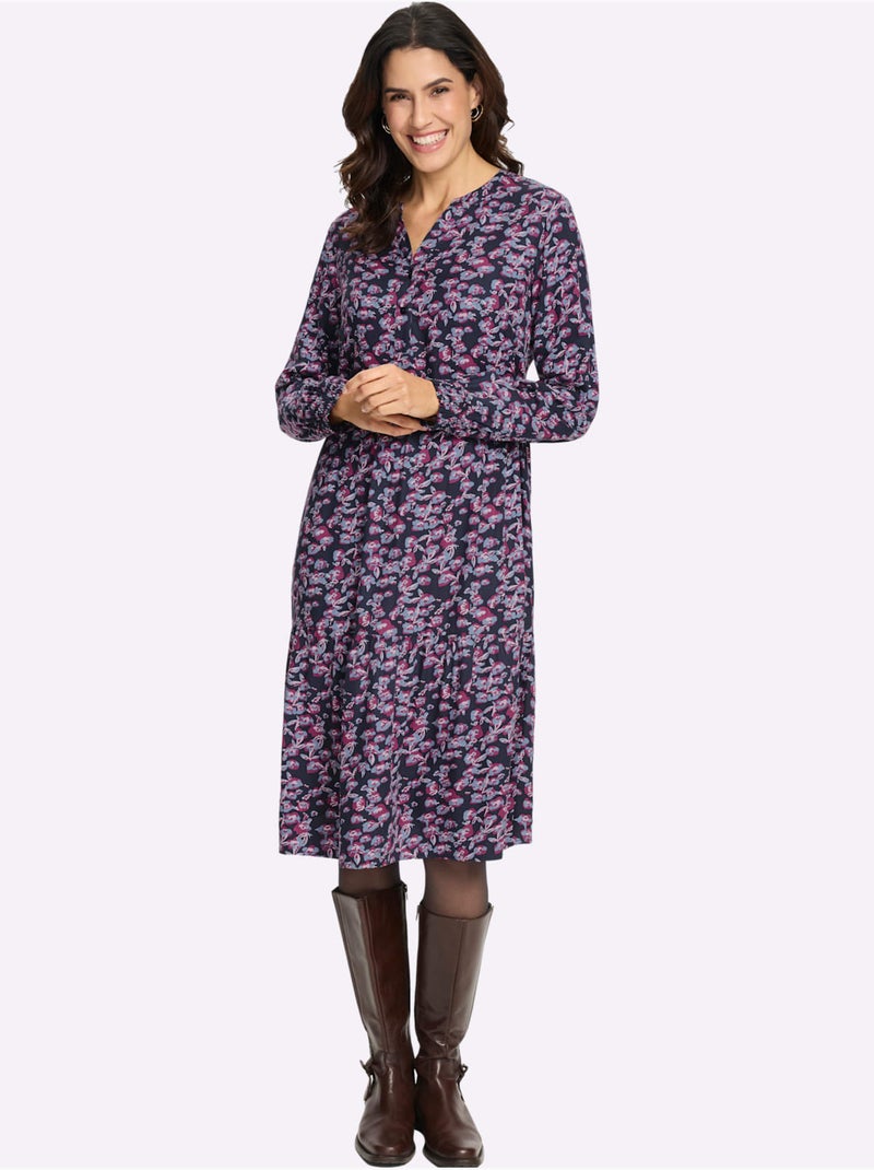 Robe imprimée qualité tissée - taille courte - witt Bleu marine - Kiabi
