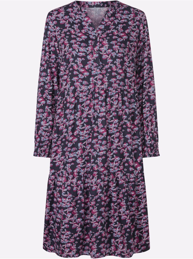 Robe imprimée qualité tissée - taille courte - witt Bleu marine - Kiabi