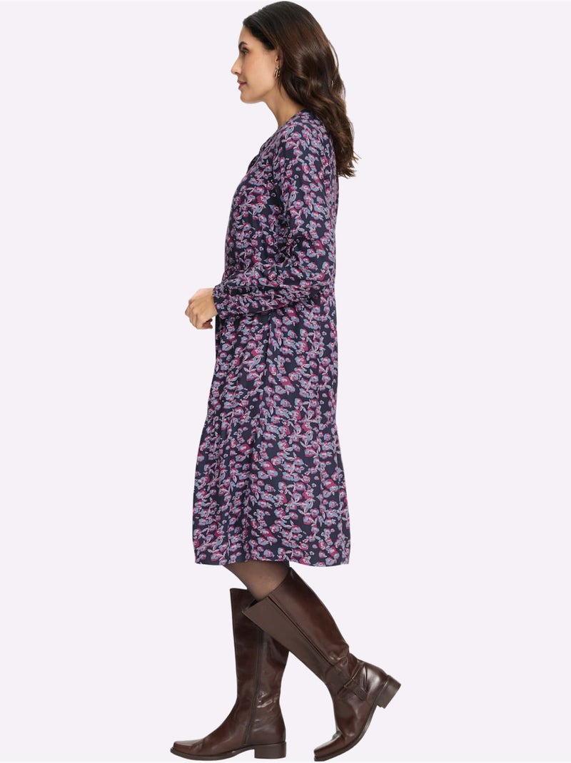Robe imprimée qualité tissée - taille courte - witt Bleu marine - Kiabi