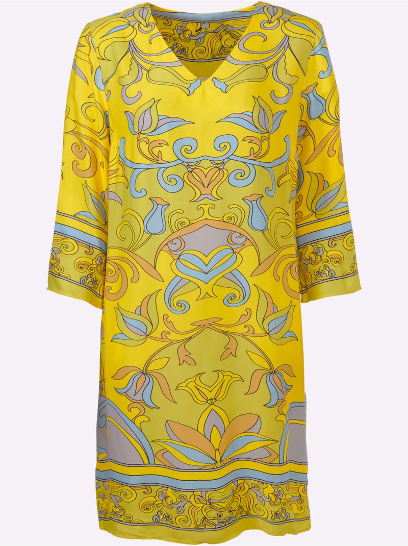 Robe Imprimée Qualité Tissée - Taille Standard - Helline Jaune or - Kiabi