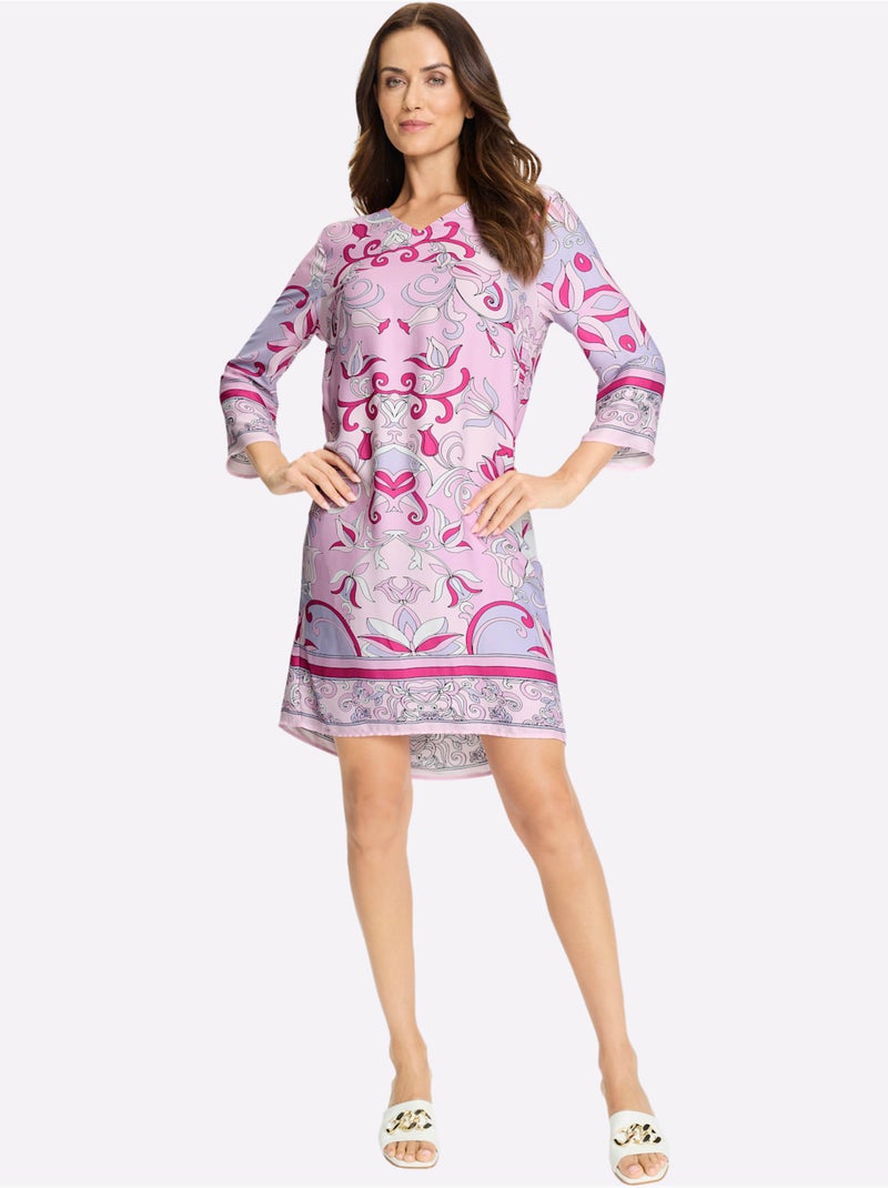 Robe Imprimée Qualité Tissée - Taille Standard - Helline Rose - Kiabi
