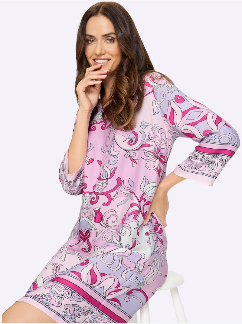 Robe Imprimée Qualité Tissée - Taille Standard - Helline Rose - Kiabi