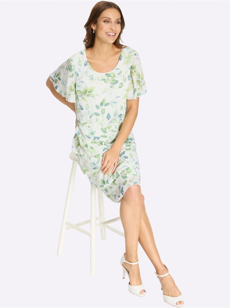 Robe Imprimée Qualité Tissée - Taille Standard - Witt Blanc - Kiabi