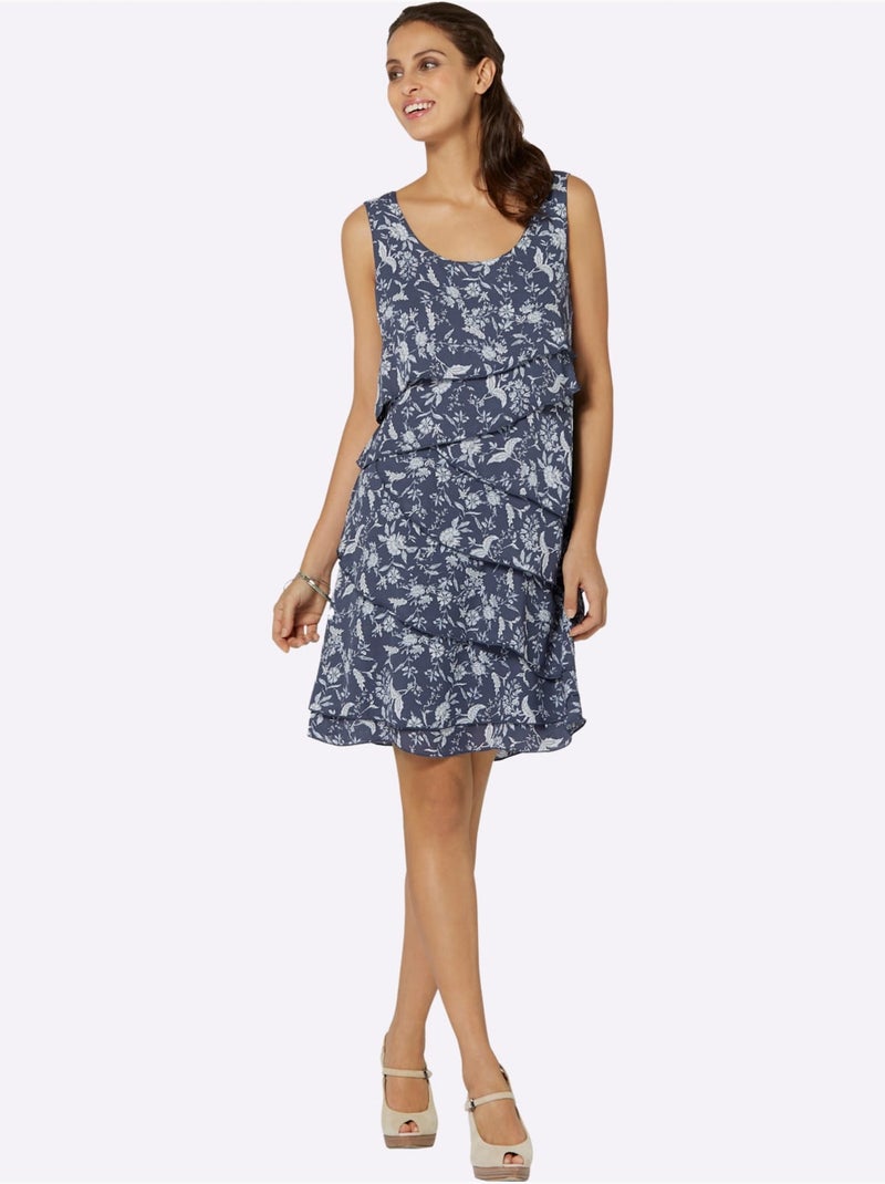 Robe Imprimée Qualité Tissée - Taille Standard - Witt Bleu - Kiabi