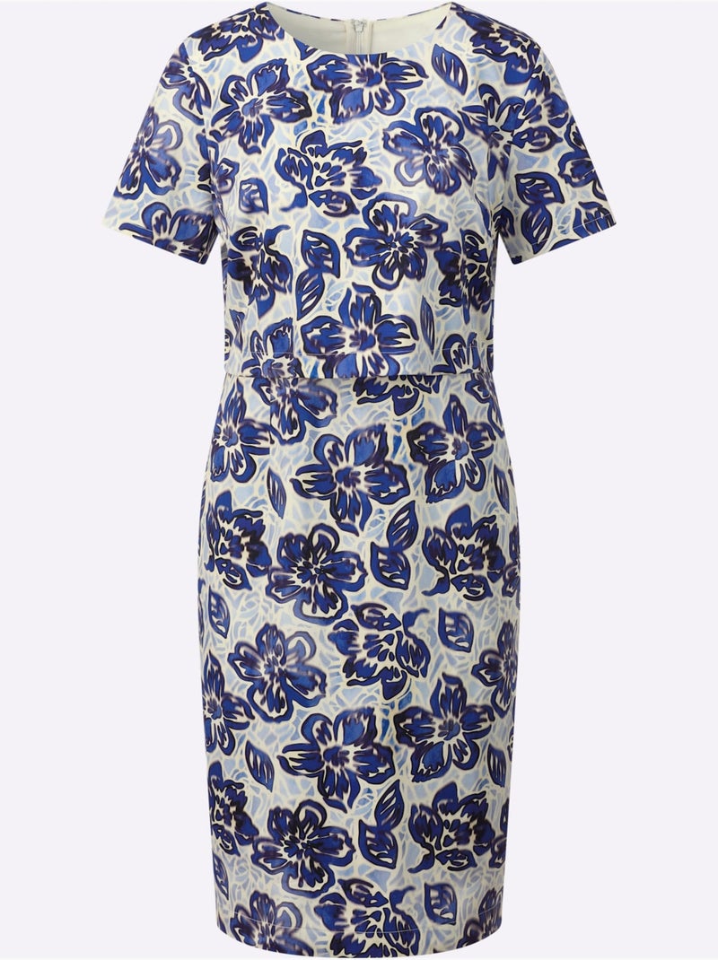 Robe Imprimée Qualité Tissée - Taille Standard - Witt Bleu roi - Kiabi