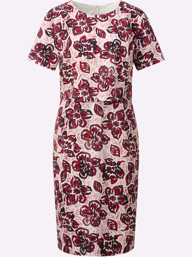 Robe Imprimée Qualité Tissée - Taille Standard - Witt Bordeaux - Kiabi