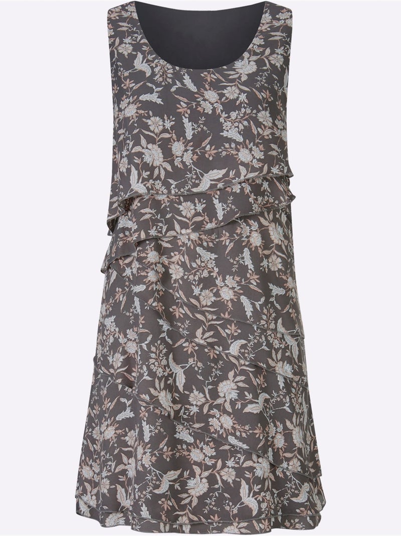 Robe Imprimée Qualité Tissée - Taille Standard - Witt Gris - Kiabi