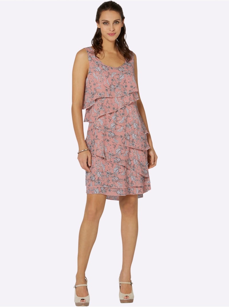 Robe Imprimée Qualité Tissée - Taille Standard - Witt Poudre - Kiabi