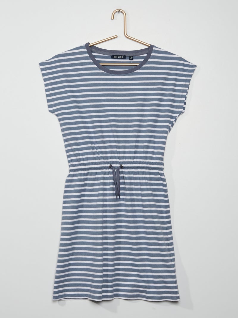 Robe imprimée 'rayures' bleu - Kiabi