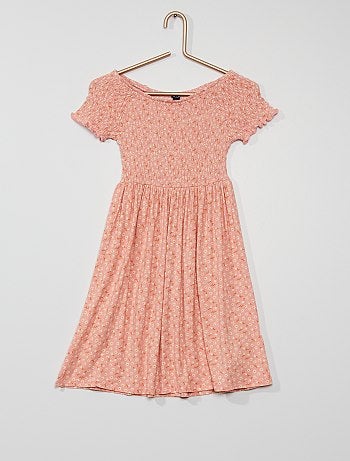 Robe imprimée smockée