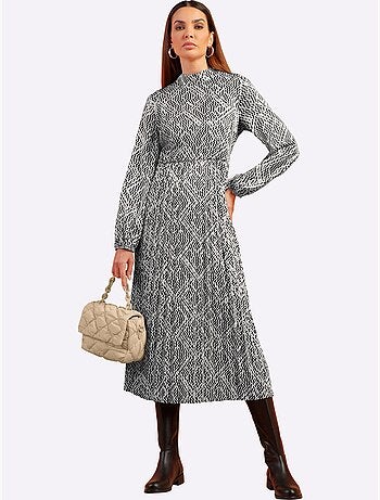 Robe imprimée superbe motif graphique - taille standard - helline