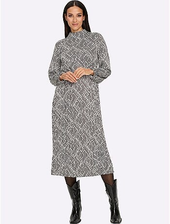 Robe imprimée superbe motif graphique - taille standard - helline