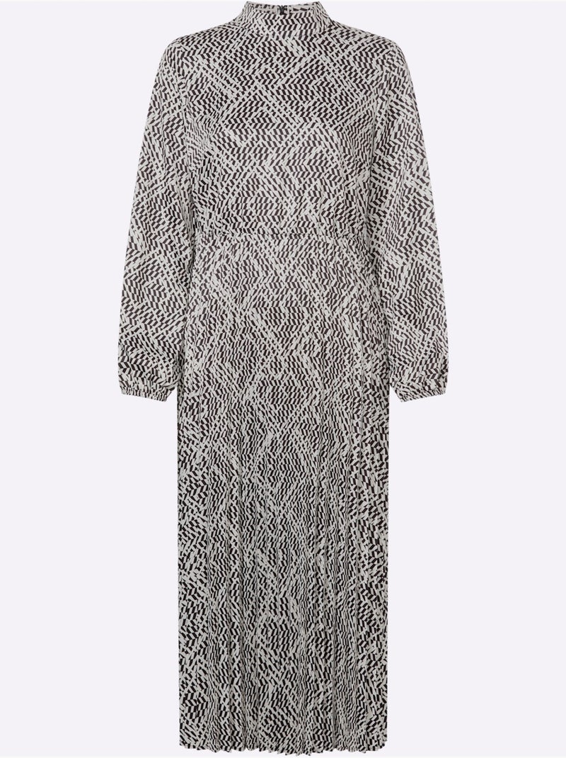 Robe Imprimée Superbe Motif Graphique - Taille Standard - Helline Noir Blanc - Kiabi