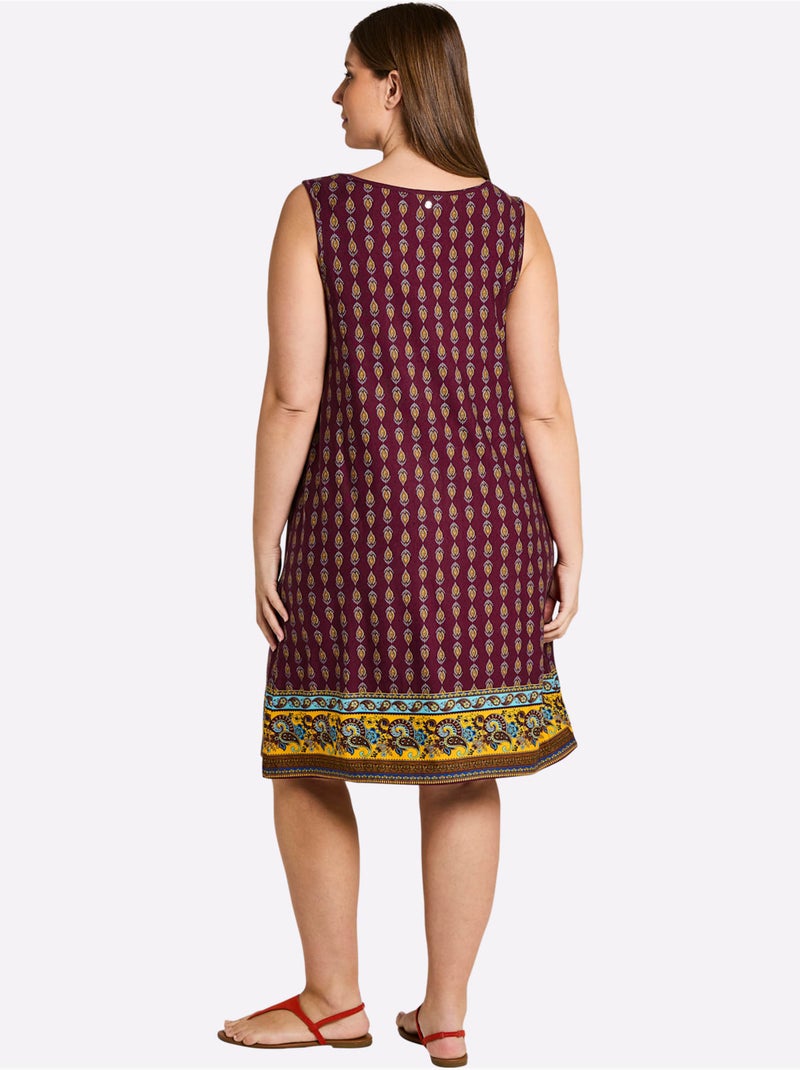 Robe Imprimée Viscose - Taille Standard - Sheego Bordeaux - Kiabi