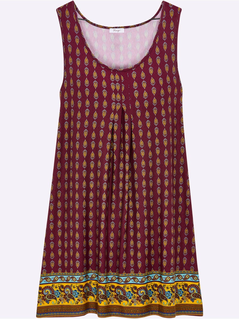 Robe Imprimée Viscose - Taille Standard - Sheego Bordeaux - Kiabi