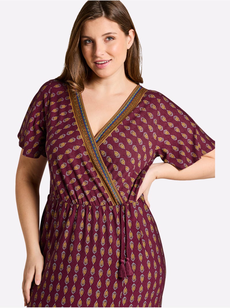 Robe Imprimée Viscose - Taille Standard - Sheego Bordeaux - Kiabi