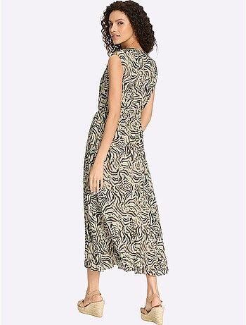Robe Imprimée Viscose Douce Et Fluide - Taille Standard - Helline