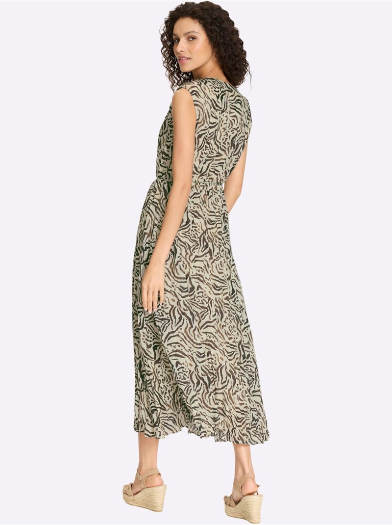 Robe Imprimée Viscose Douce Et Fluide - Taille Standard - Helline Sable - Kiabi