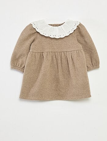 Robe interlock avec grand col gaze de coton