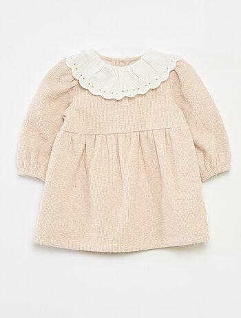 Robe interlock avec grand col gaze de coton