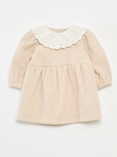 Robe interlock avec grand col gaze de coton - Kiabi