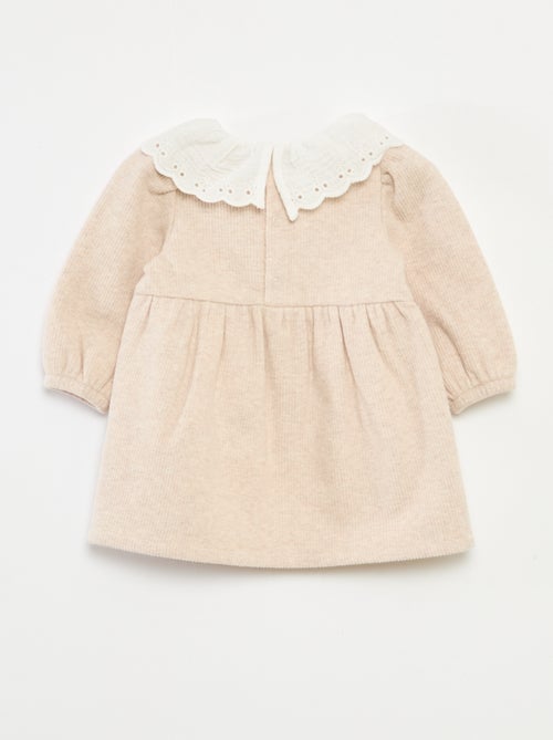 Robe interlock avec grand col gaze de coton - Kiabi