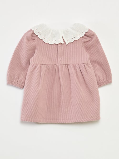 Robe interlock avec grand col gaze de coton - Kiabi