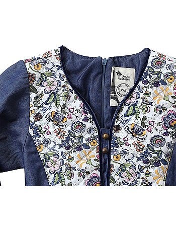 Robe Intersaison Coton Bleu Fleurie Liberty Rose Fille MARGOT - 'LA FAUTE A VOLTAIRE'