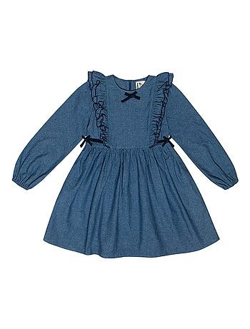 Robe Intersaison Coton Chambray à Volants APPOLINE - La Faute à Voltaire