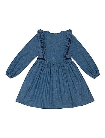 Robe Intersaison Coton Chambray à Volants APPOLINE - La Faute à Voltaire
