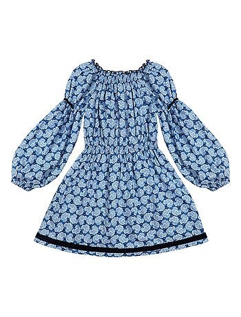 Robe Intersaison Fleurie Col Smocks CHIMENE - La Faute à Voltaire