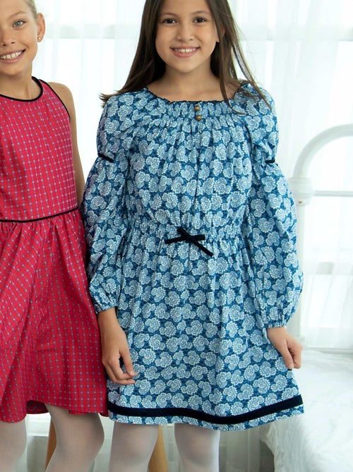 Robe Intersaison Fleurie     Col Smocks  CHIMENE - La Faute à Voltaire - Kiabi