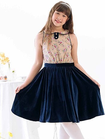 Robe Intersaison Velours Fleuri HEPBURN - La Faute à Voltaire