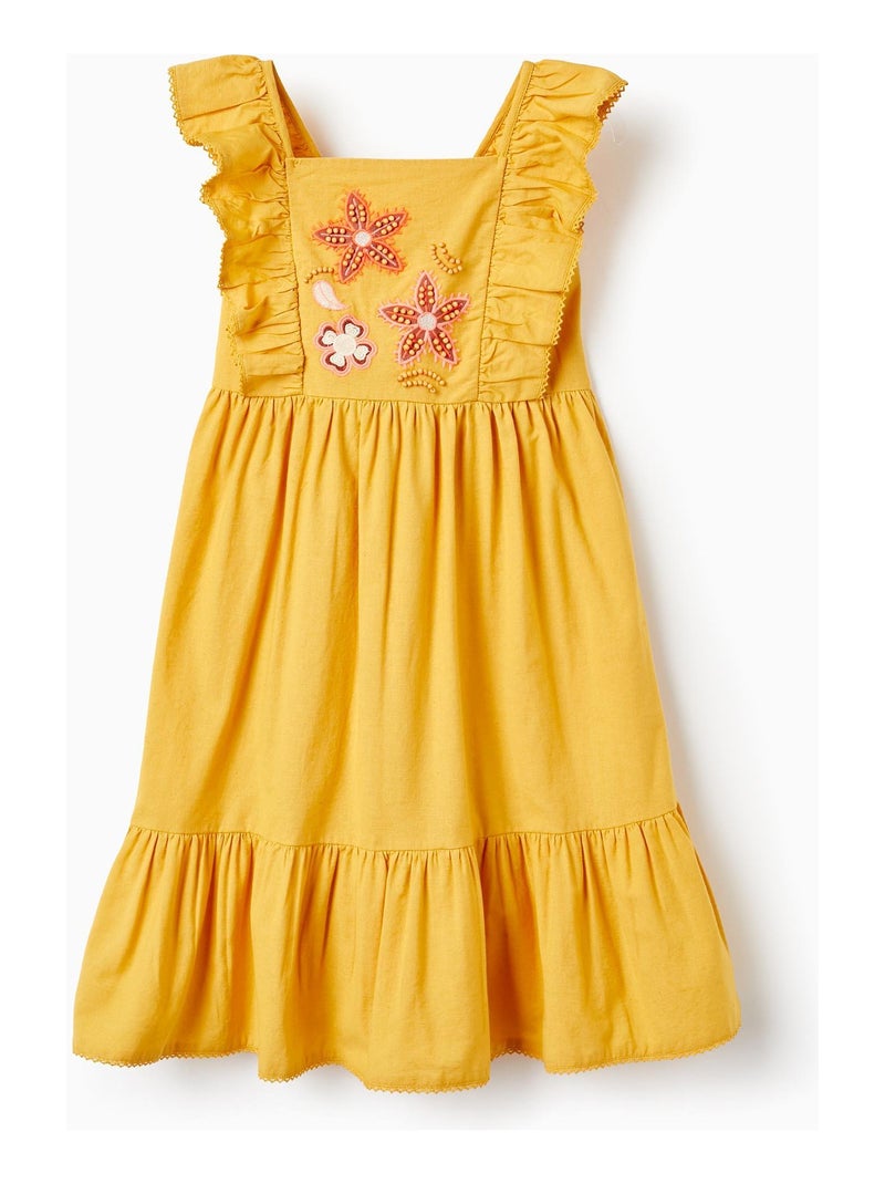 Robe jaune pour fille manches courtes Jaune - Kiabi