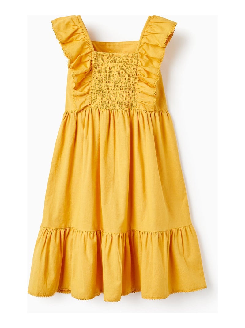 Robe jaune pour fille manches courtes Jaune - Kiabi