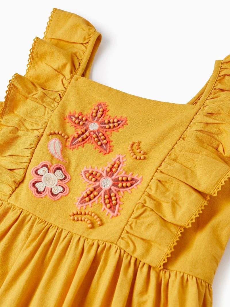 Robe jaune pour fille manches courtes Jaune - Kiabi