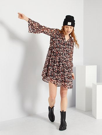 Robe 'JDY' en voile fleuri