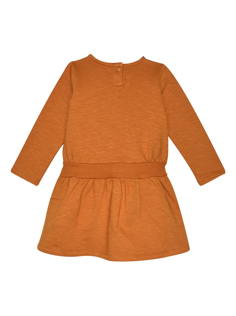 ROBE JORDANA MOLLETON MANCHES LONGUES ENFANT Marron - Kiabi