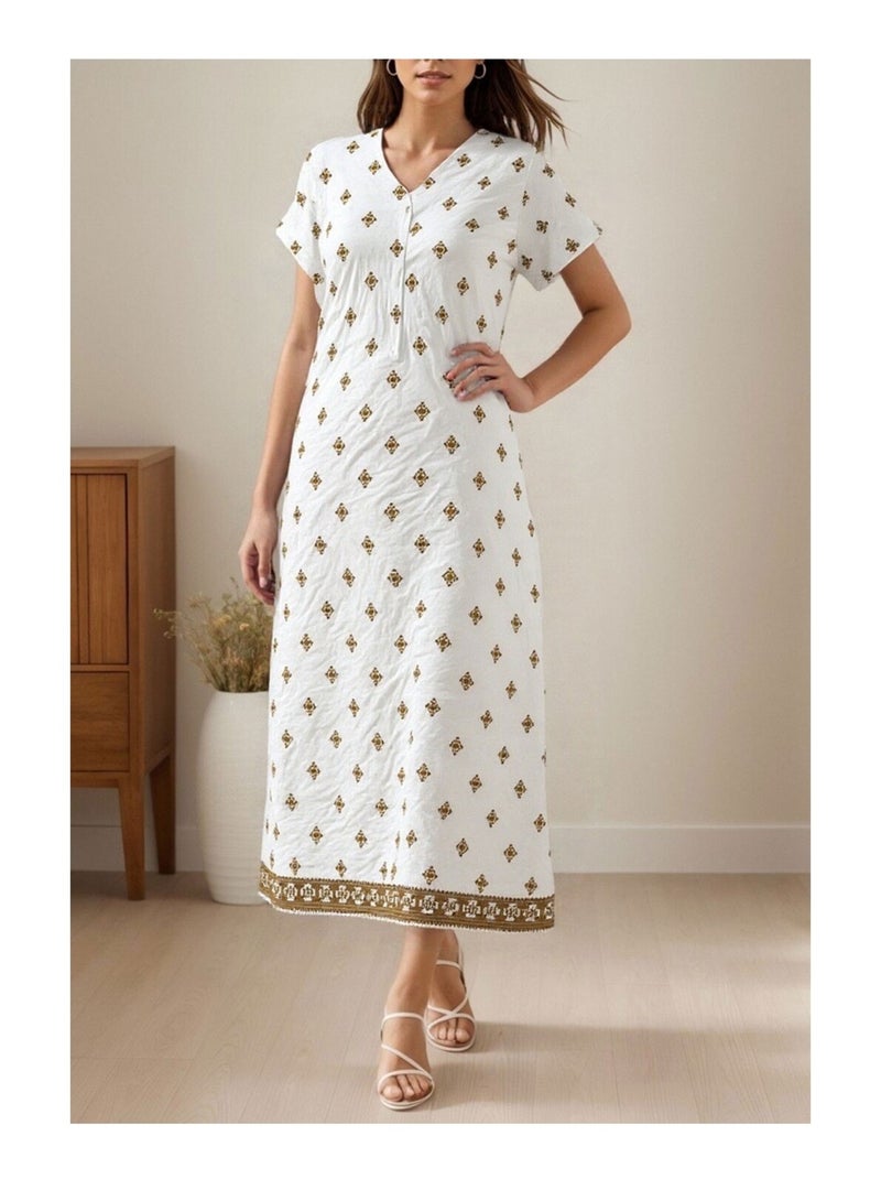 Robe Kebello Blanc Marron - Kiabi