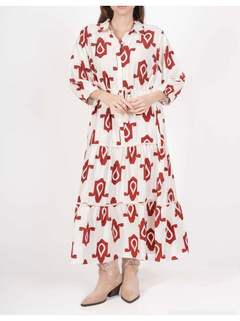 Robe Kebello Blanc Rouge - Kiabi