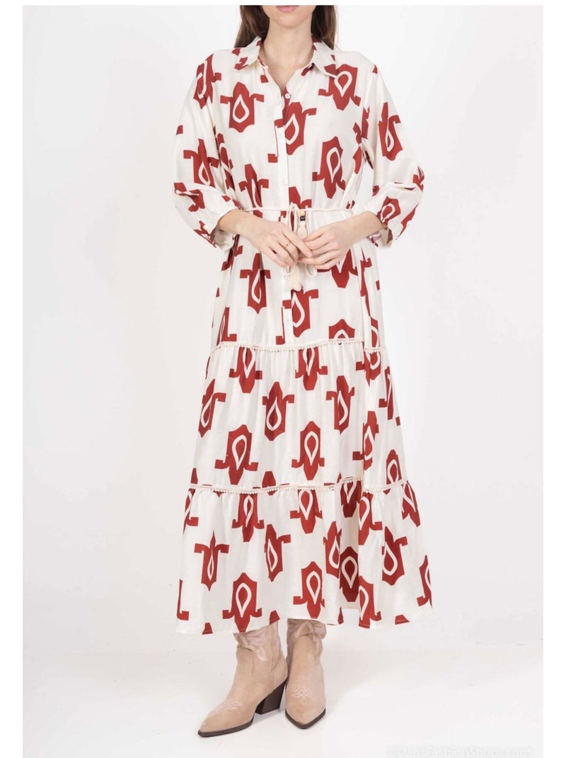 Robe Kebello Blanc Rouge - Kiabi