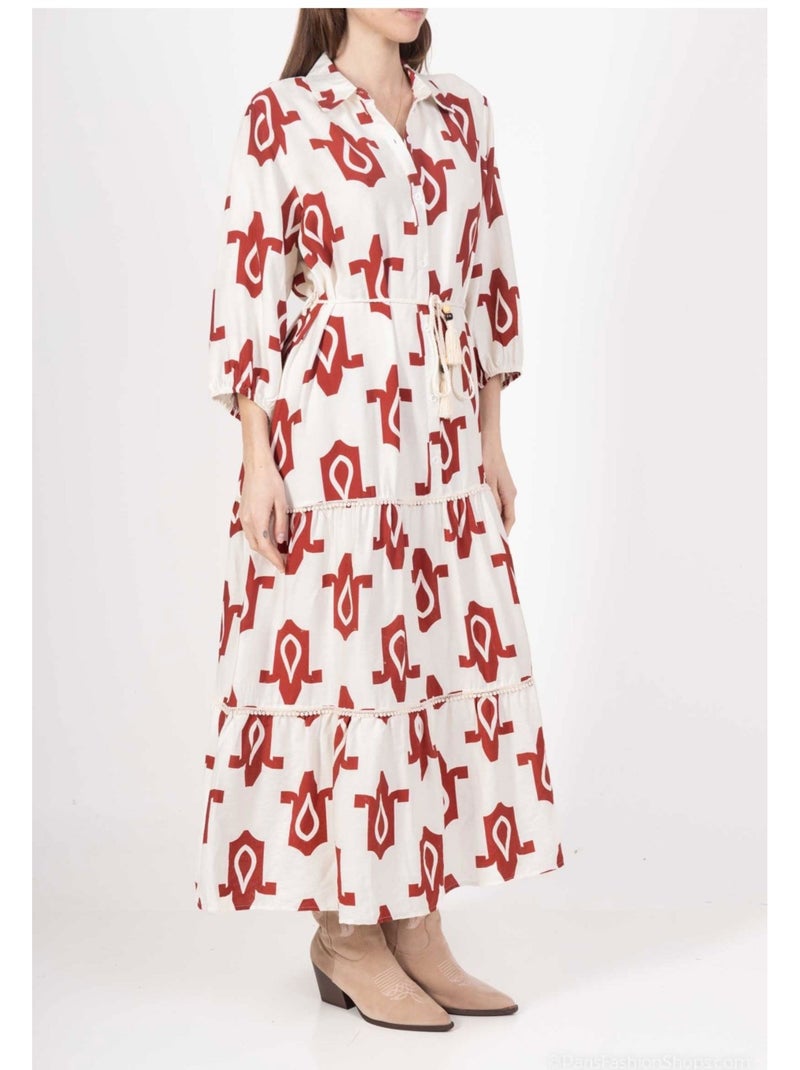 Robe Kebello Blanc Rouge - Kiabi