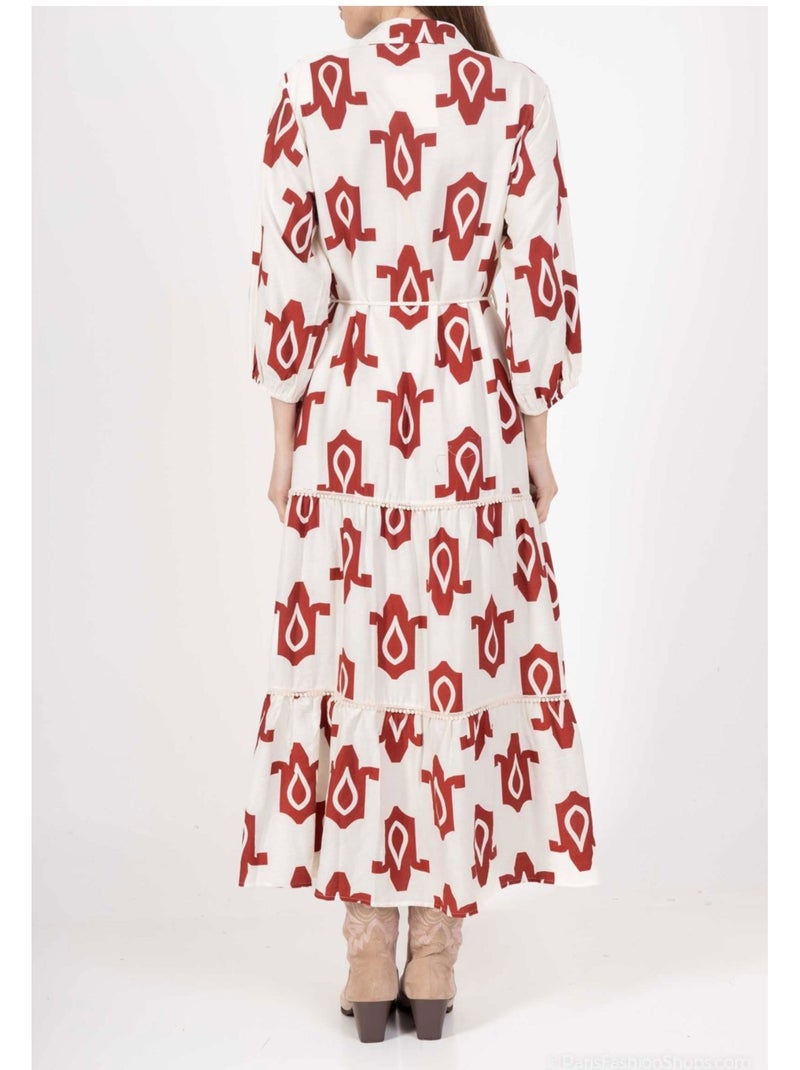 Robe Kebello Blanc Rouge - Kiabi