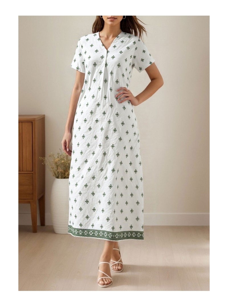 Robe Kebello Blanc Vert - Kiabi