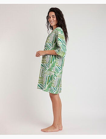 Robe kimono d'été verte à manches françaises pour femme ADMAS
