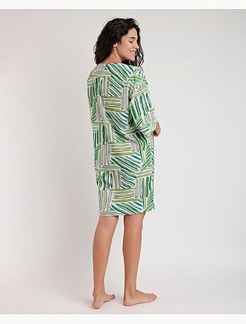 Robe kimono d'été verte à manches françaises pour femme ADMAS