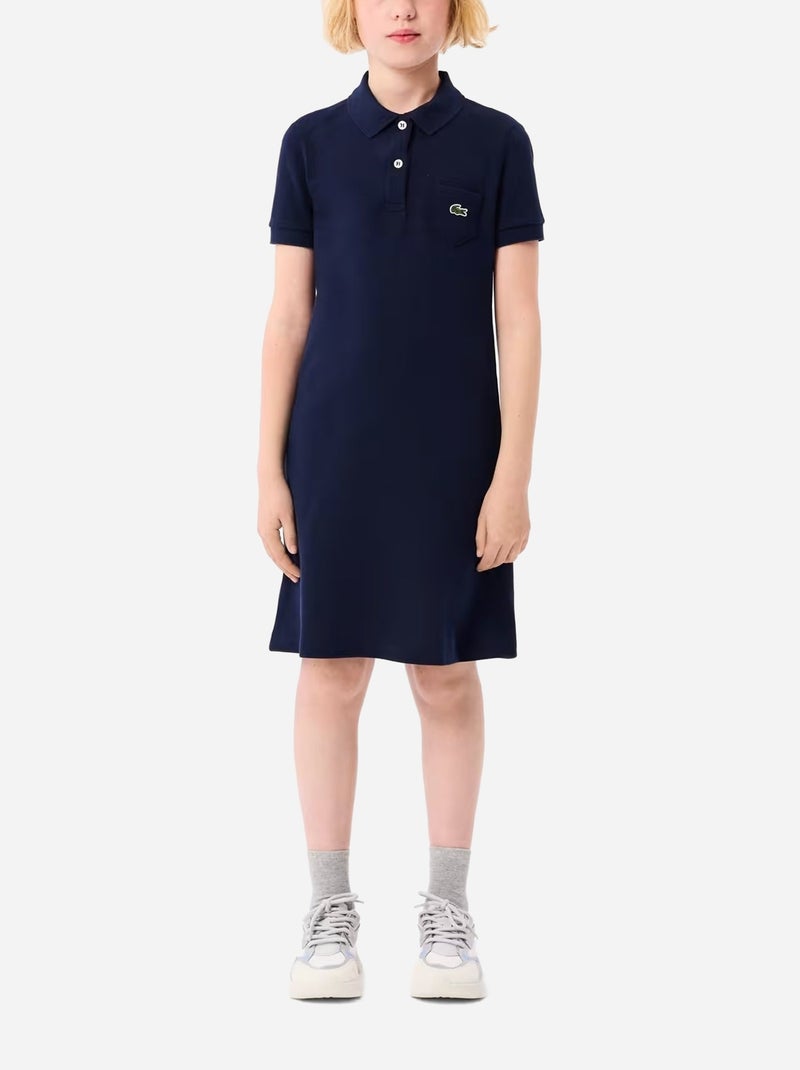 Robe Lacoste polo en Piqué Bleu marine Fille Kiabi