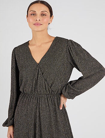 Robe lamée effet cache-coeur - Damart