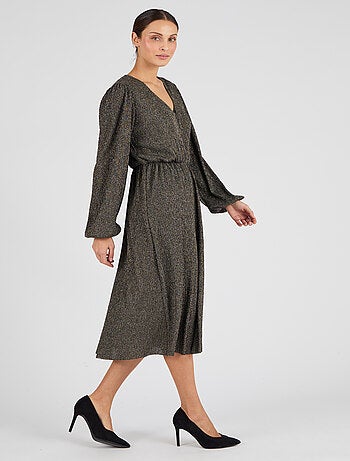 Robe lamée effet cache-coeur - Damart